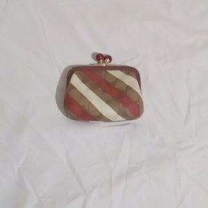 Coach signature strip nora frame kisslock coin purse c1709 (limited edition).